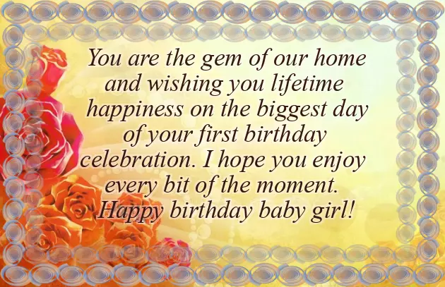 1St Birthday Wishes For Baby Girl From Mother