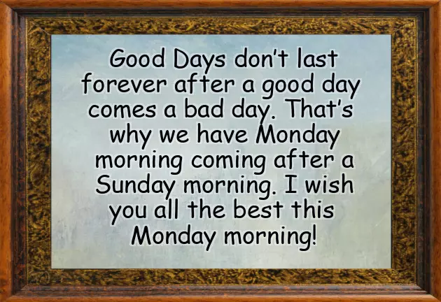 Monday Morning Messages