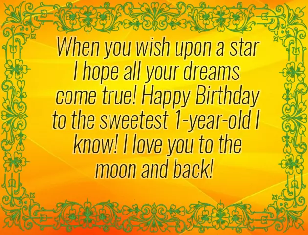 Birthday Greetings For One Year Old Baby Girl