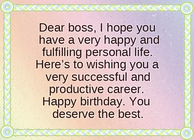 Birthday Greetings To Your Boss