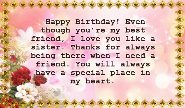 Birthday Wishes Best Friend Like Sister