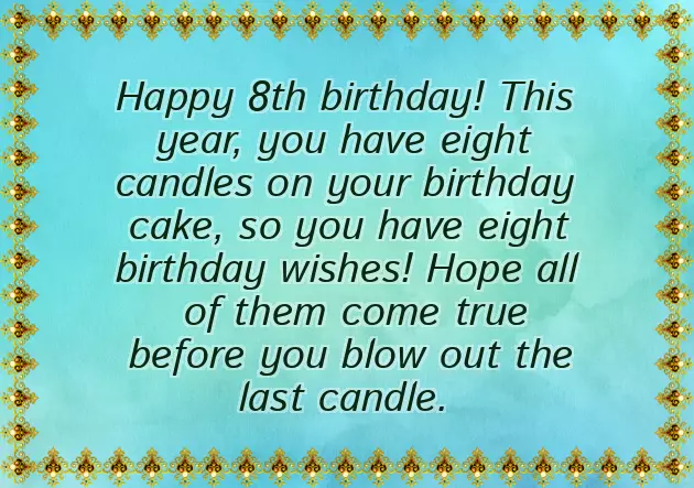 Happy Birthday To 8 Year Old