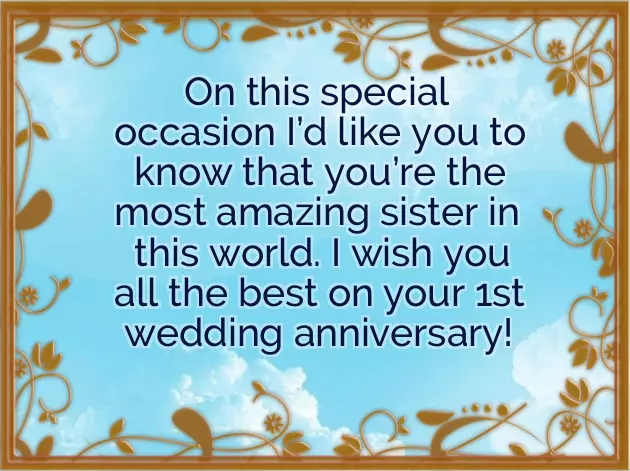 Wedding Anniversary Sister Wishes