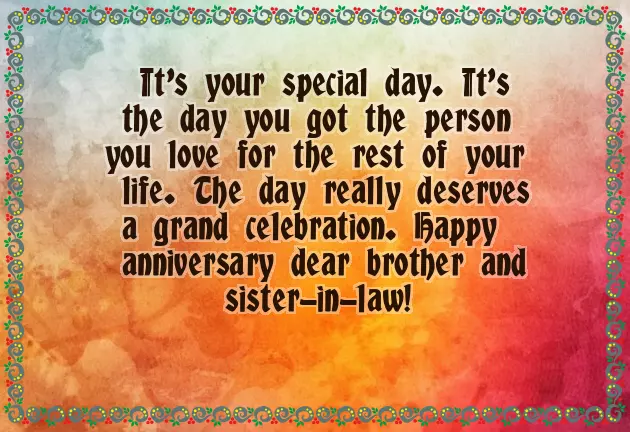 Marriage Anniversary To Brother