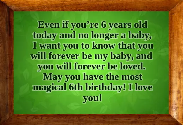 Birthday Greetings For 6 Year Old