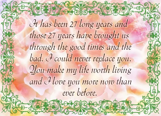 27Th Wedding Anniversary