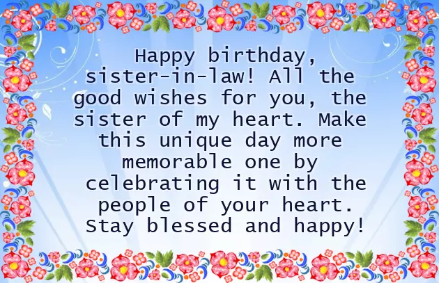 Happy Birthday Sweet Sister In Law Happy Birthday Sweet Sister In Law