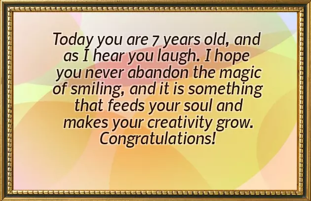 Birthday Wishes For A Seven Year Girl