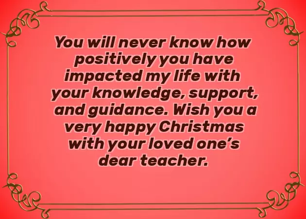 Christmas Greetings For Teachers