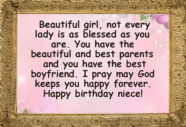 To My Beautiful Niece Happy Birthday