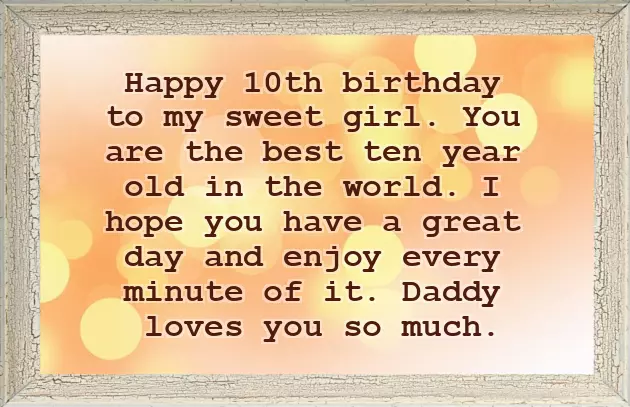 Happy Birthday Wishes For 10 Years Old Girl