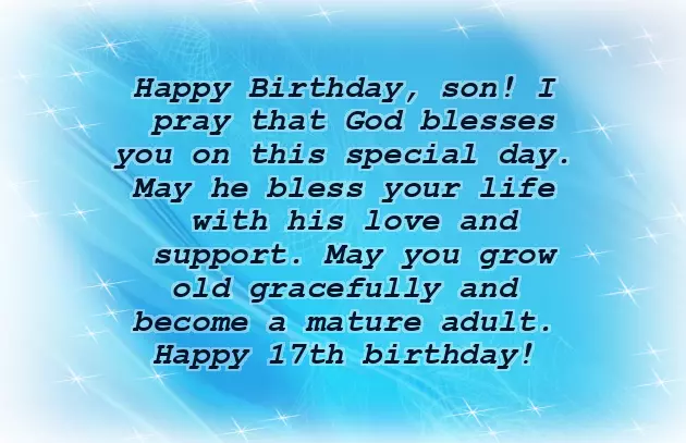 Birthday Wishes For Son 17Th Birthday