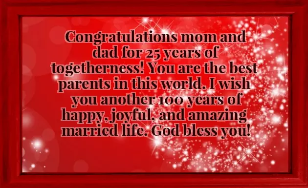 Silver Jubilee Wishes For Mom Dad