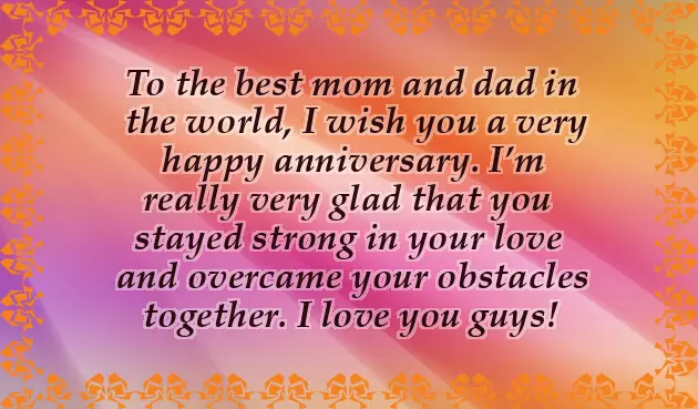 Happy Anniversary Wishes To Parents From Daughter