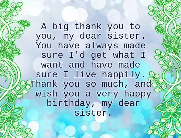 Birthday Message For Younger Sister