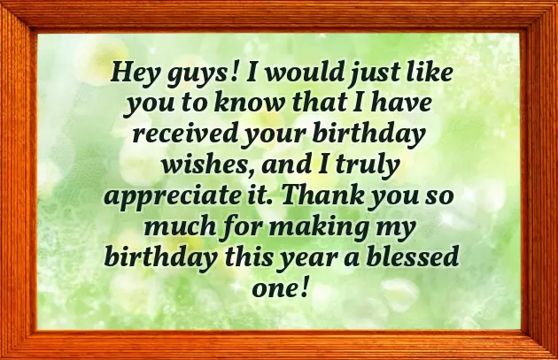 Thank You Note For Birthday Greetings