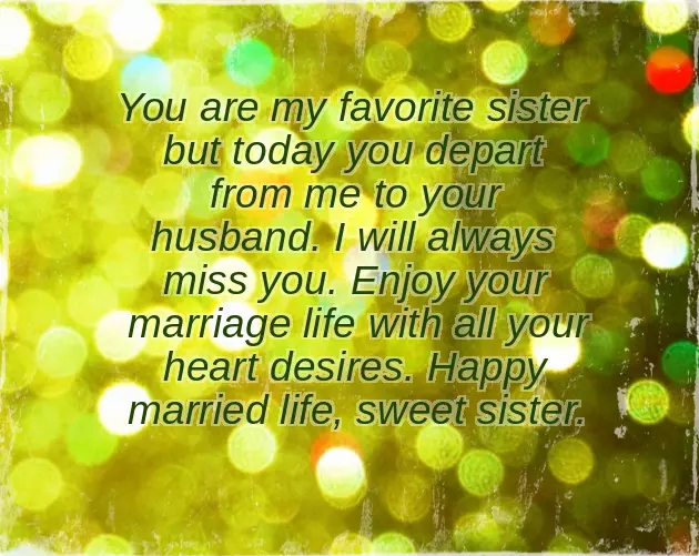 Congratulations On Sister Wedding