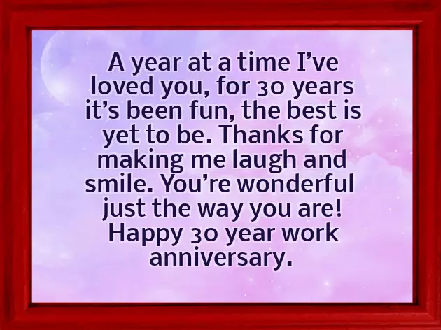 Congratulations On 30 Years Of Service