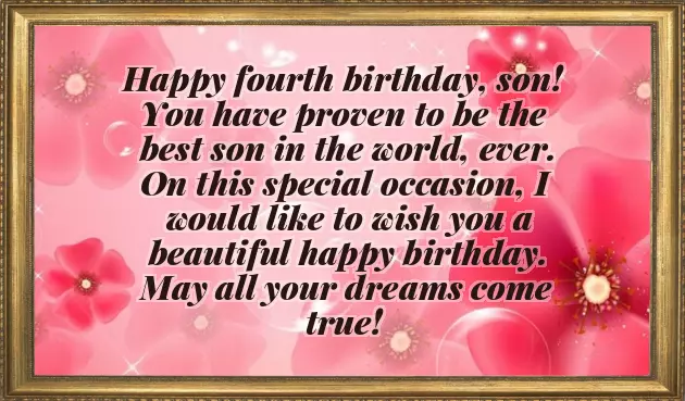 4Th Birthday Wishes To Son 4Th Birthday Wishes To Son