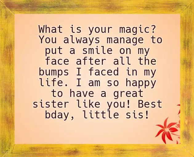 Birthday Wish To My Little Sister