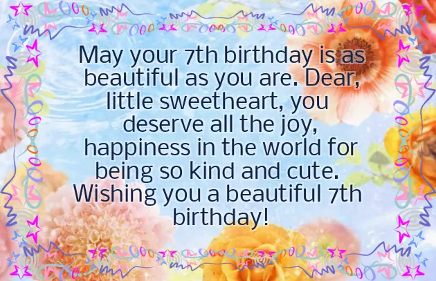 7Th Birthday Wishes For Girl