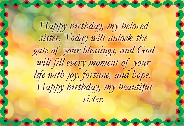 Elder Sister Like Mother Birthday Wishes