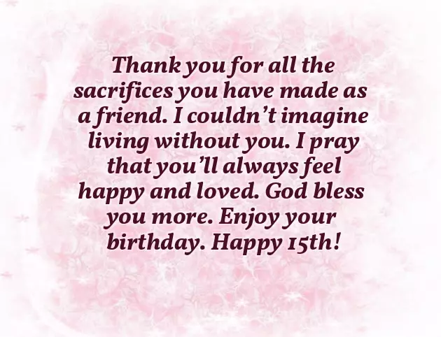 15Th Birthday Wishes