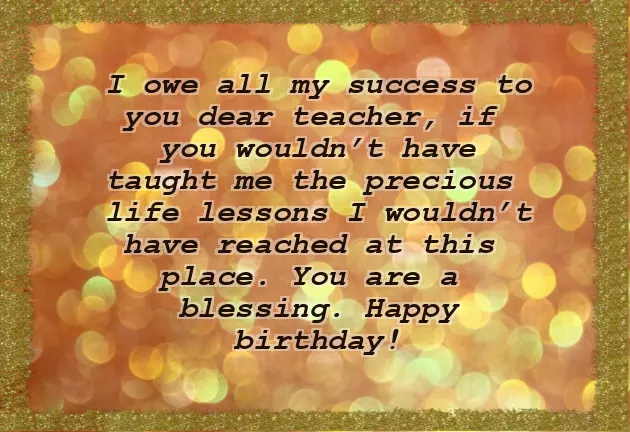 Happy Birthday Teacher