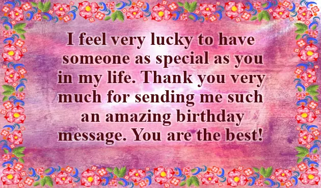 Thanks To Special Person For Birthday Wishes