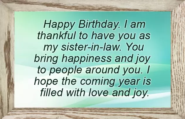 Birthday Wishes To Sister In Law