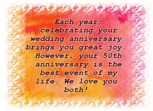 Golden Jubilee Wedding Anniversary Wishes For Parents
