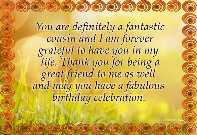 Happy Birthday To Female Cousin