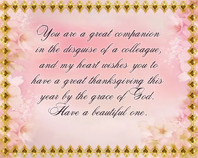 Wishing Thanksgiving To Colleagues