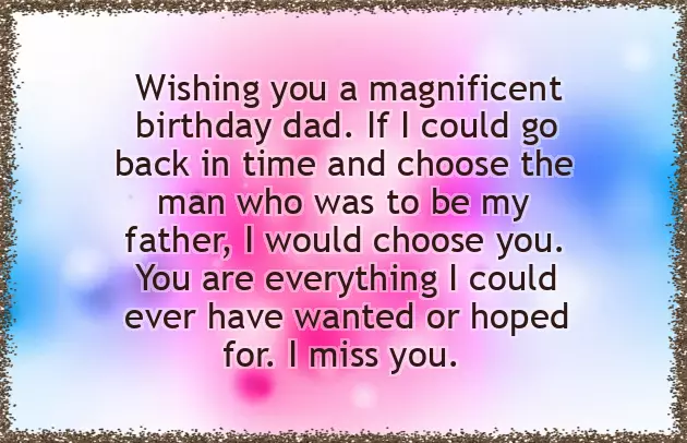 Birthday Greetings For Dad In Heaven