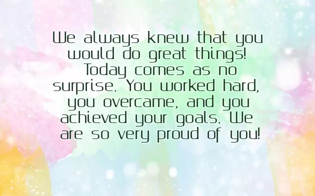 Personal Graduation Message