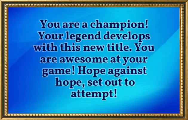 Congratulations On Your Championship