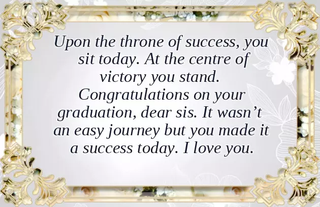 Graduation Messages To Sister
