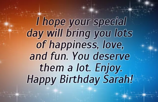 Happy Birthday Dear Sarah
