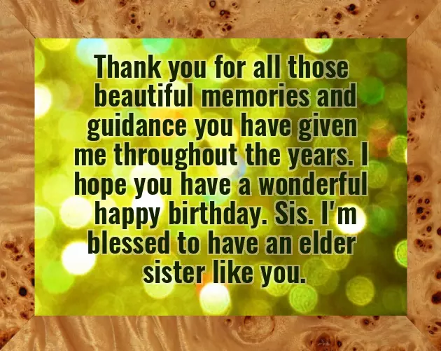 Special Birthday Wishes For Elder Sister