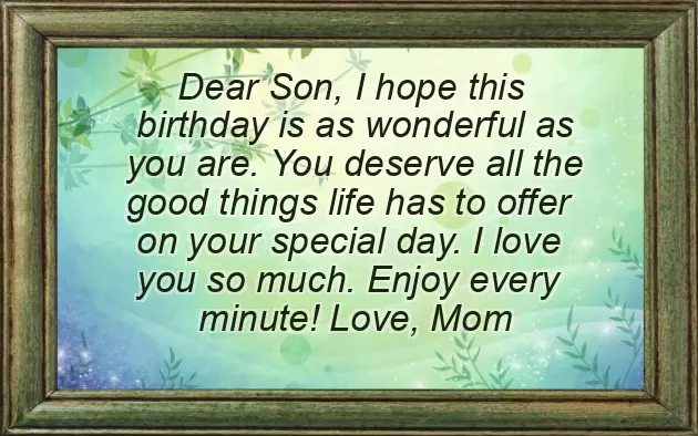Mom Wishes For Son Mom Wishes For Son