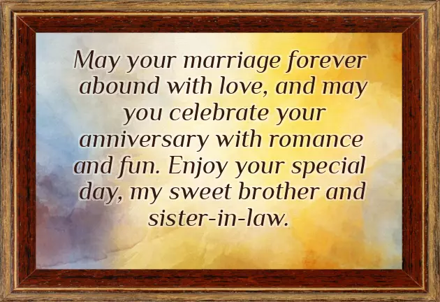 Marriage Anniversary To Brother
