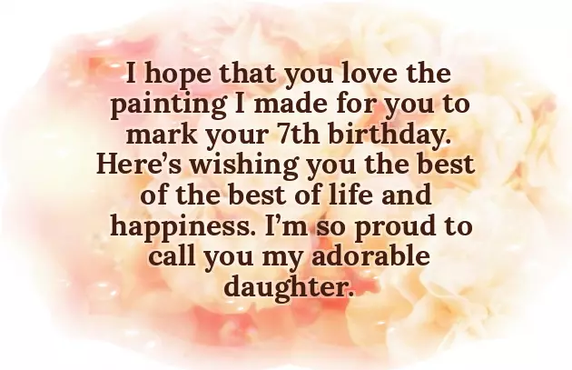 7Th Birthday Greetings To My Daughter 7Th Birthday Greetings To My Daughter
