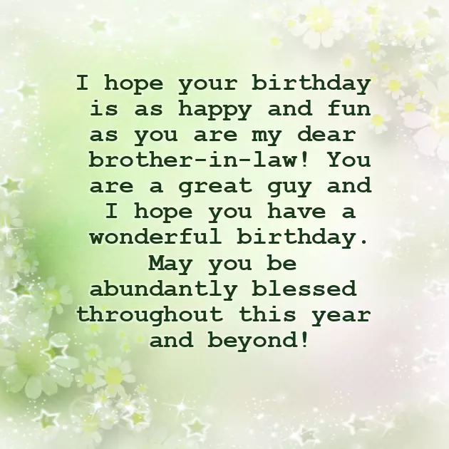 Birthday Lines For Brother In Law
