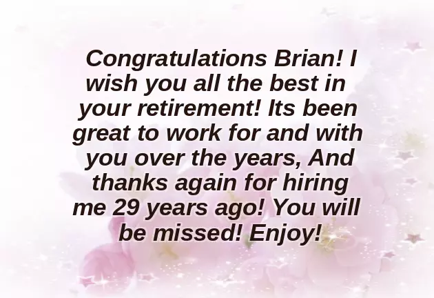 Congratulations You Will Be Missed