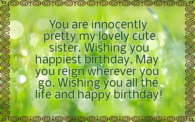 Bday Wishes For Younger Sister