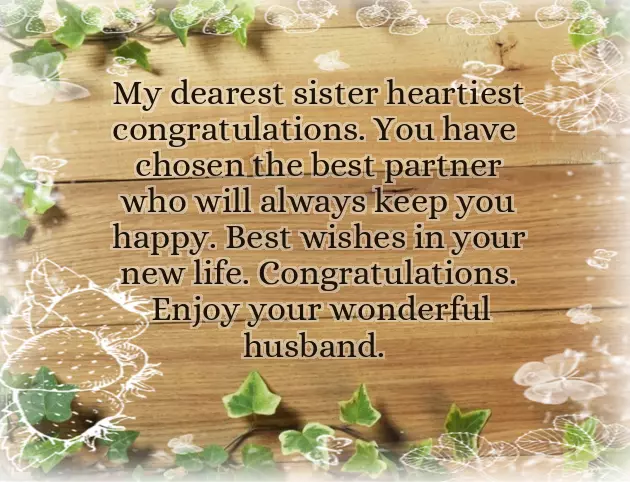 Congratulations On Sister Wedding