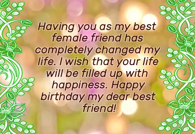 Happy Birthday To Good Female Friend