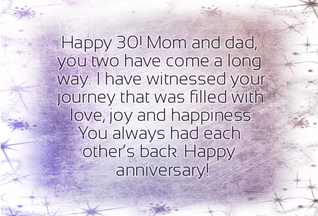 Happy 30Th Anniversary Mom And Dad