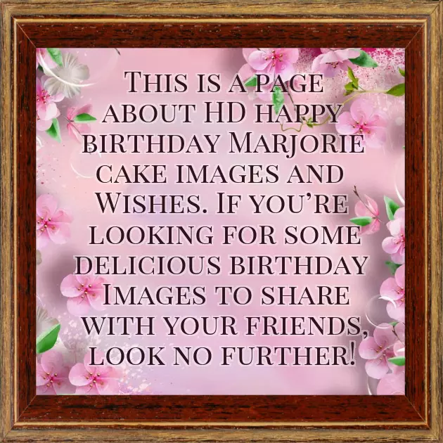 Happy Birthday Marjorie