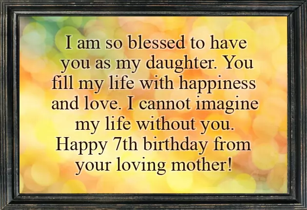 Happy 7Th Birthday My Daughter